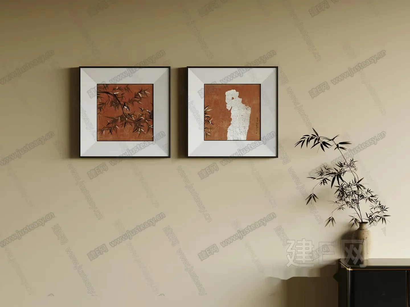 Modern Framed Artwork 3D Model – 16472 – CORONA Render