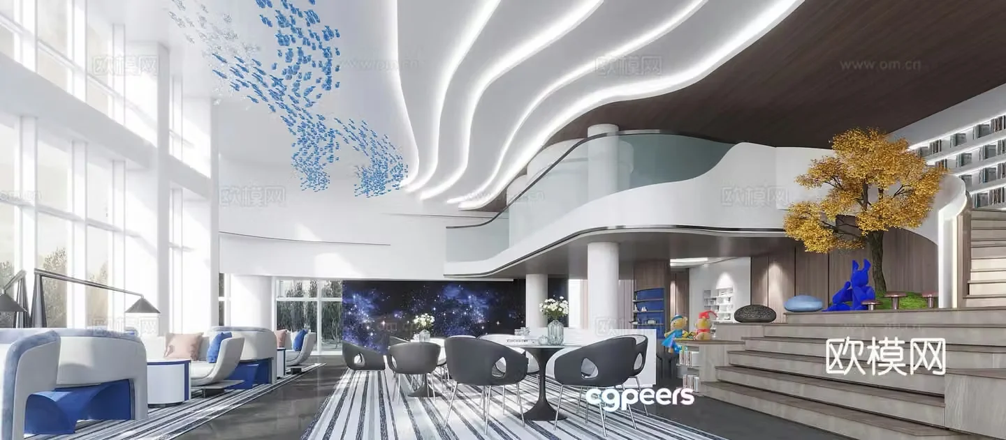 Modern Technology Exhibition Hall Sales Office Sales Department Company Lobby Hall Life Experience Hall 3D Model