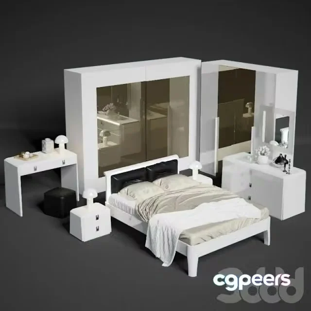 3ds Max Free – Serenissima bedroom Prisma nero