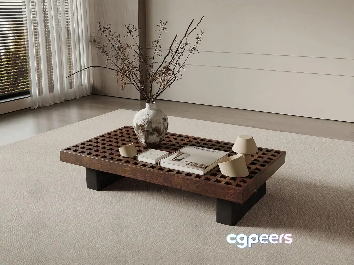 Modern Living Room 3D Model – 3860 – VRAY Render