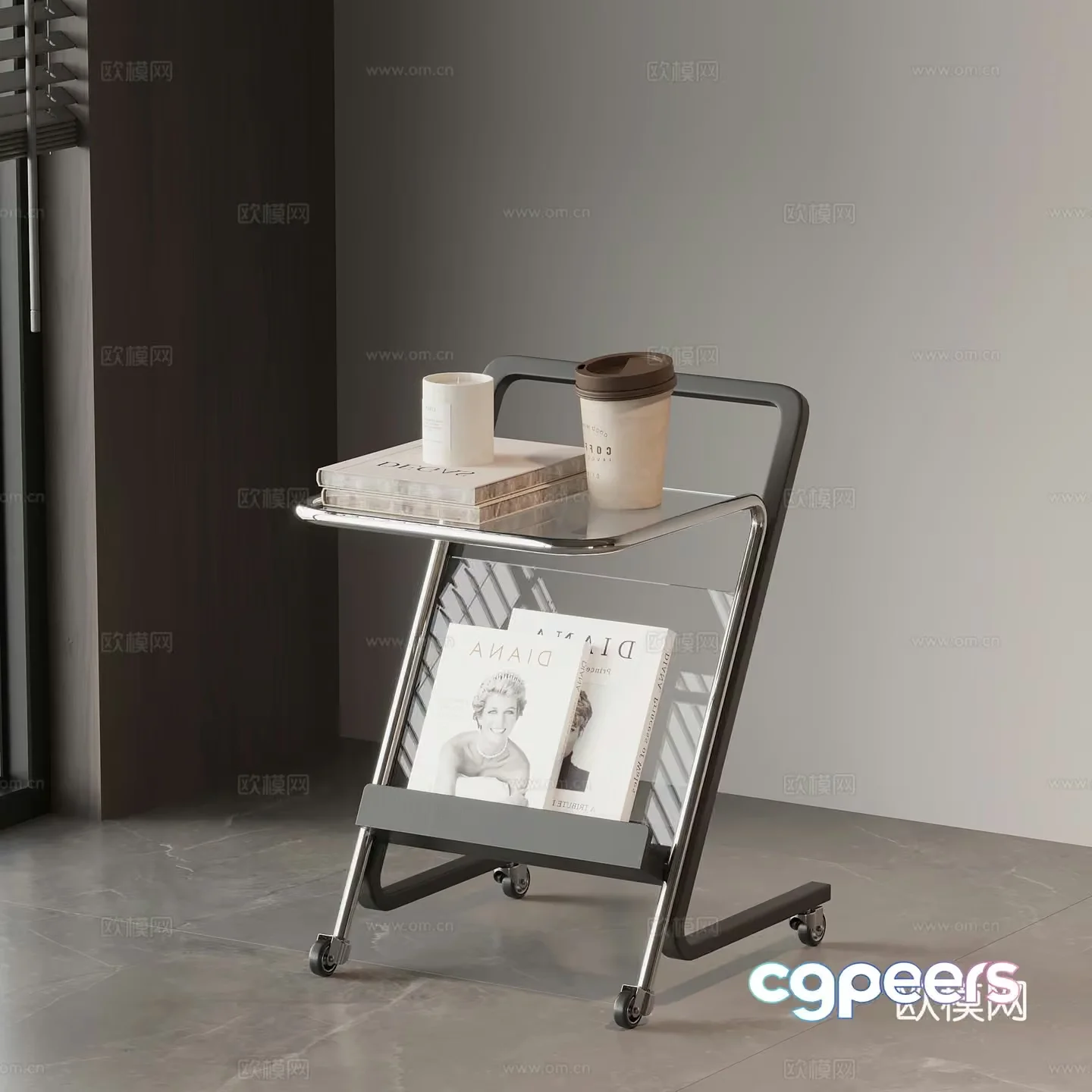 Modern Rolling Cart 3D Model – 12684 – VRAY Render