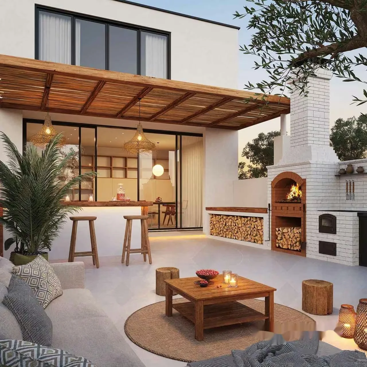 Modern Outdoor Living Space 3D Model – 9249 – VRAY Render