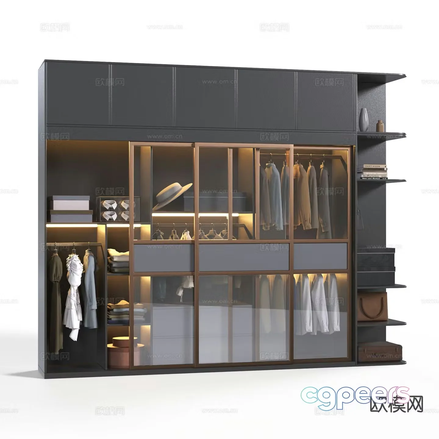Italian glass wardrobe 3d model