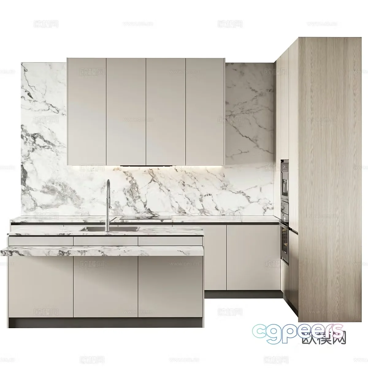 Modern Italian minimalist cabinet 3d model