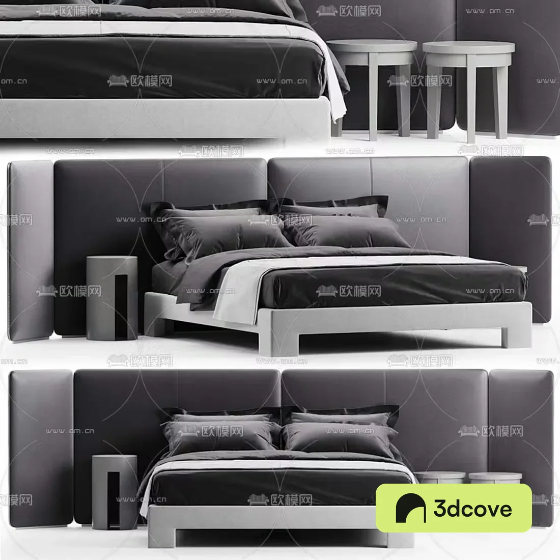 Meridiani modern fabric double bed