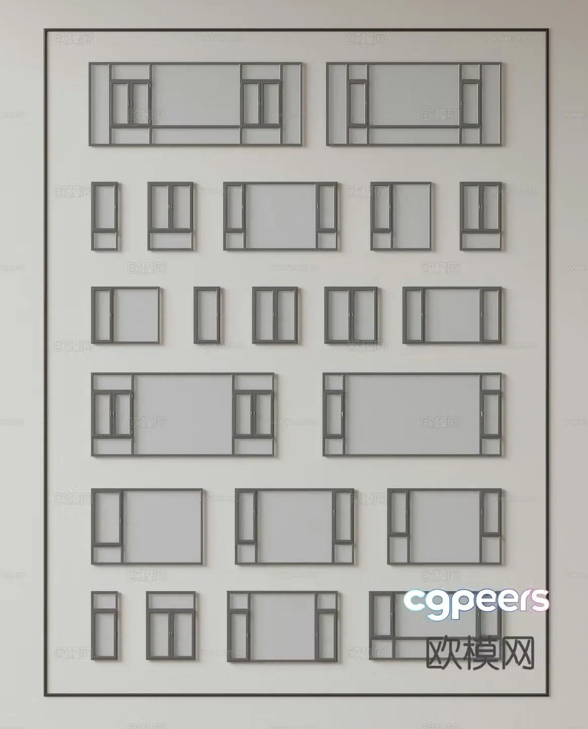 Modern window combination window glass window floor-to-ceiling window balcony window bay window bedroom window sliding window 3D model