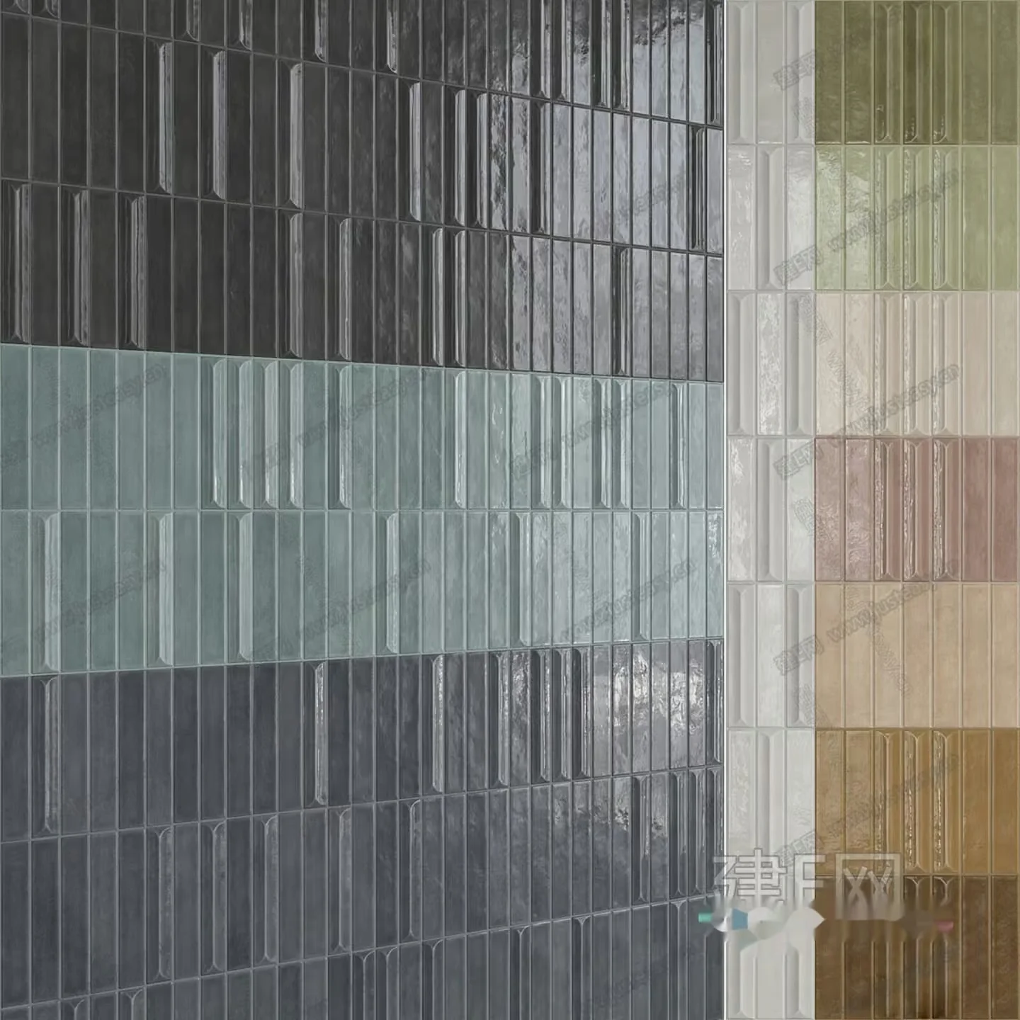 Rectangular Glass Tiles 3D Model – 17818 – CORONA Render