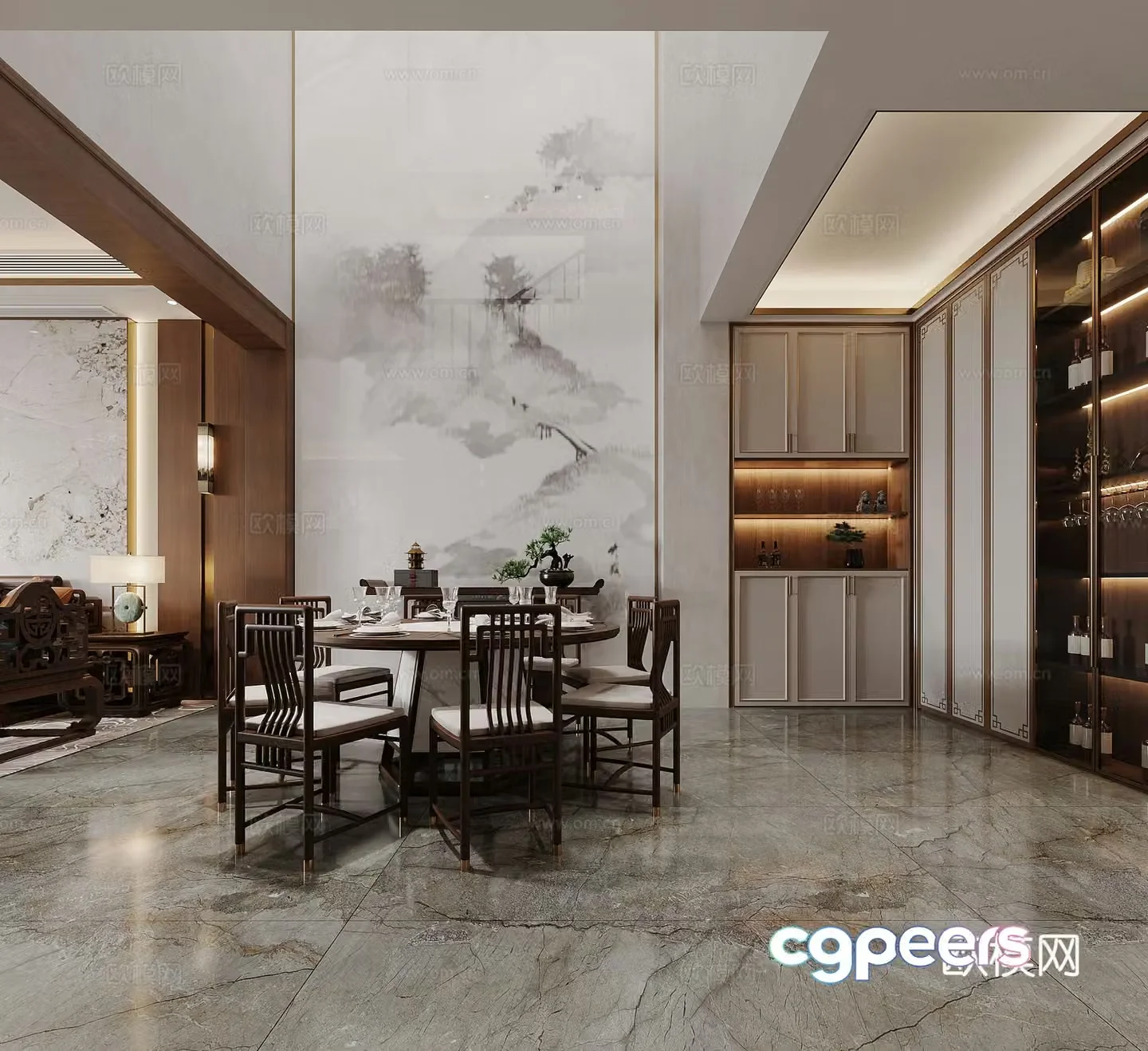 New Chinese restaurant 3d model
