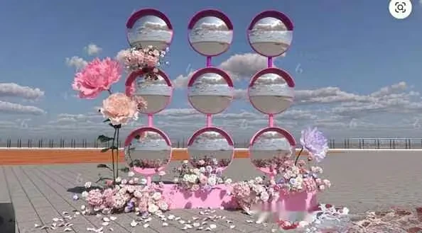 Pink Flower Arrangement 3D Model – 958 – VRAY Render
