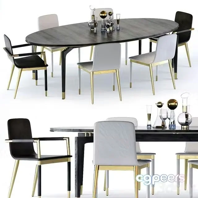 3ds Max Free – Baker Vendome Table and Folio Chair