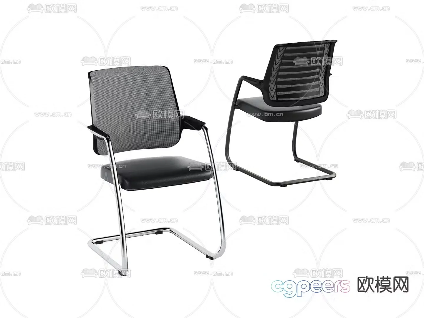Modern office chair conference chair class chair 3d model
