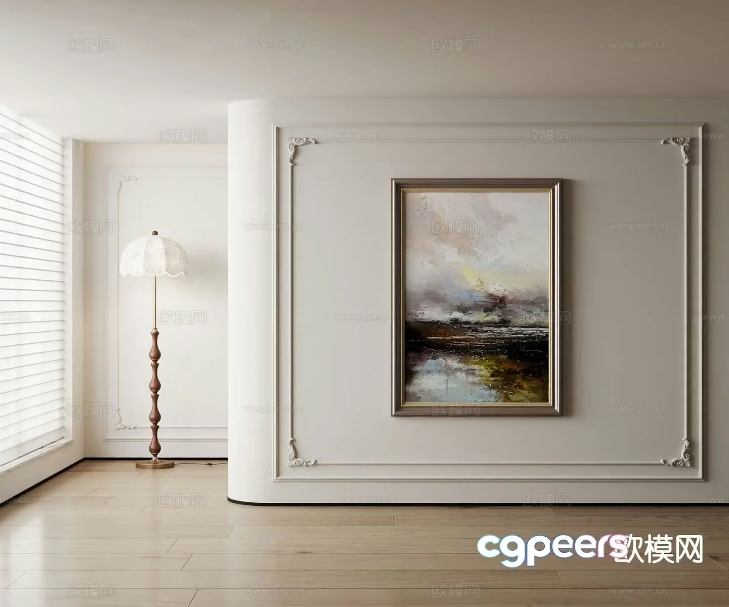 American decorative painting landscape oil painting 3d model