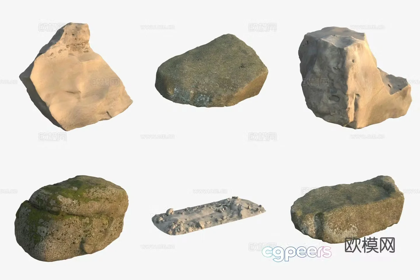 Big stone boulder rock 3d model