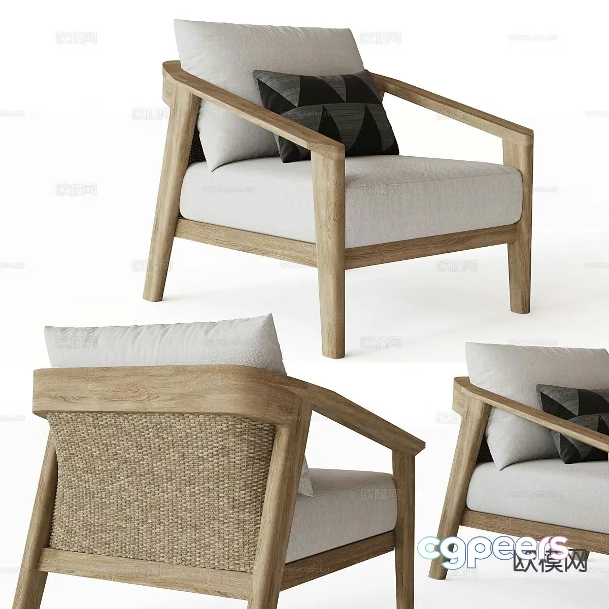 wabi-sabi chair armchair 3d model