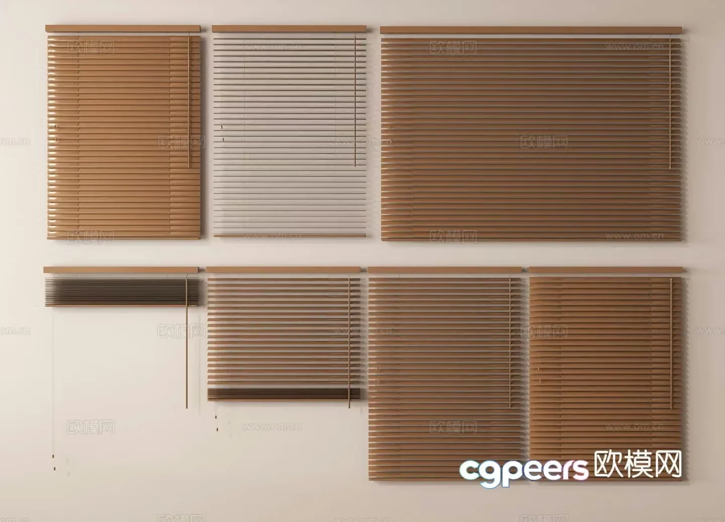 Modern curtains venetian blinds curtains blackout curtains 3d model