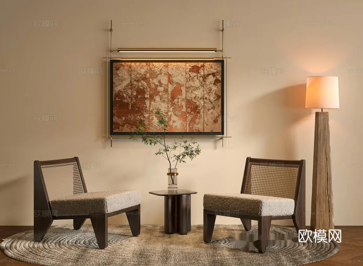 Cozy Living Room 3D Model – 17608 – VRAY Render