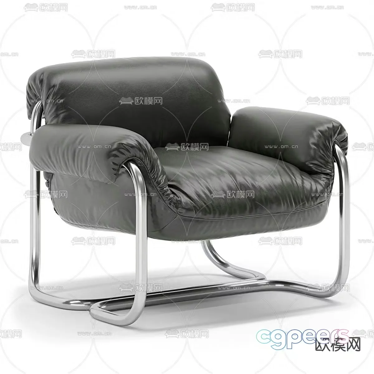 Leisure chair leather leisure chair 3d model