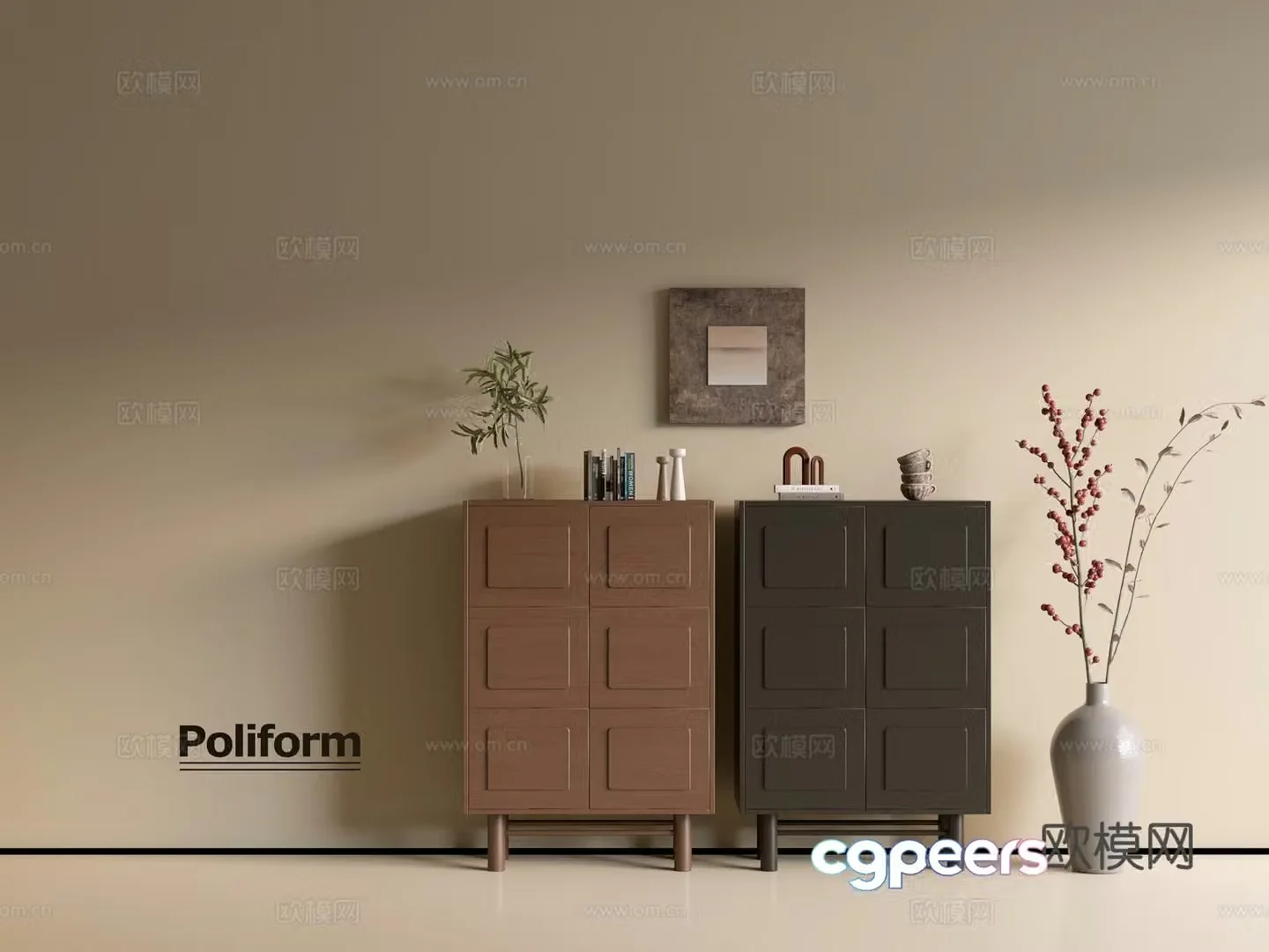 Modern wood grain cabinet ins wind minimalist wind cabinet whole cabinet sideboard balcony cabinet storage 3D model