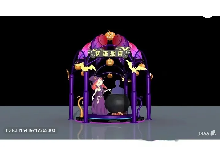 A Cartoon Witch And Cauldron 3D Model – 5723 – VRAY Render