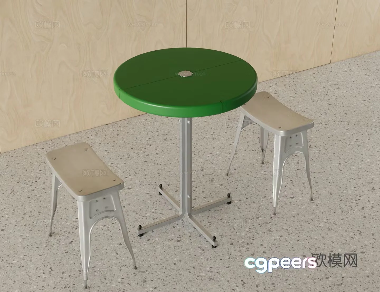 Modern food stall dining table and chairs round dining table and chairs 3d model