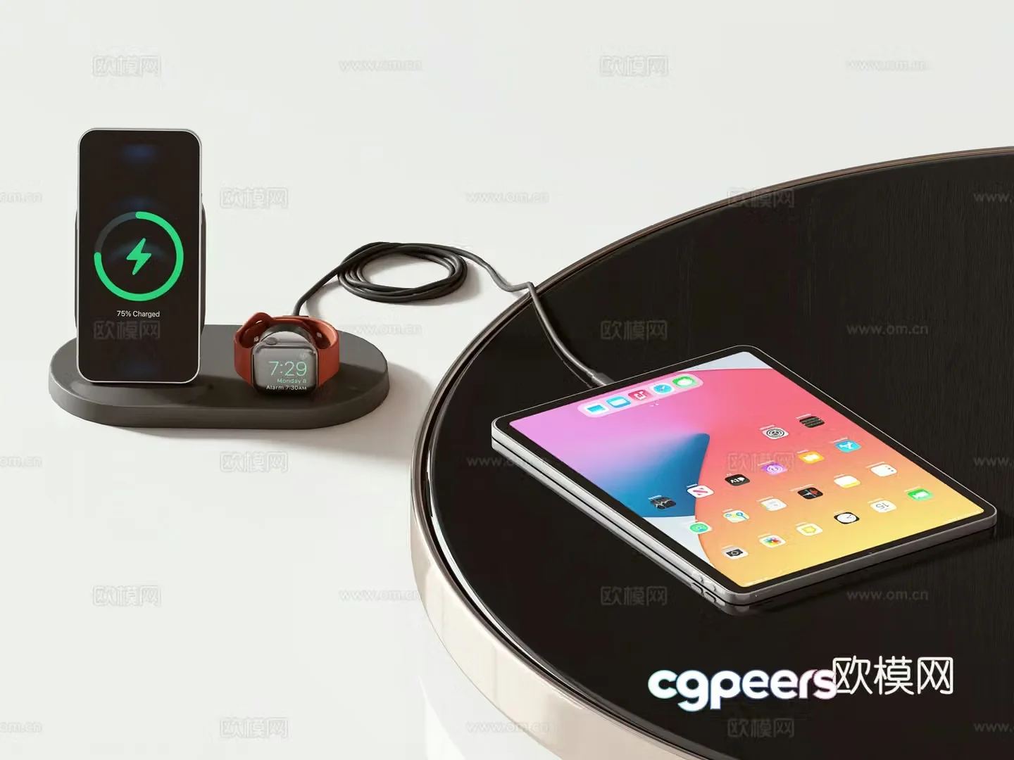 Modern tablet watch mobile phone 3d model