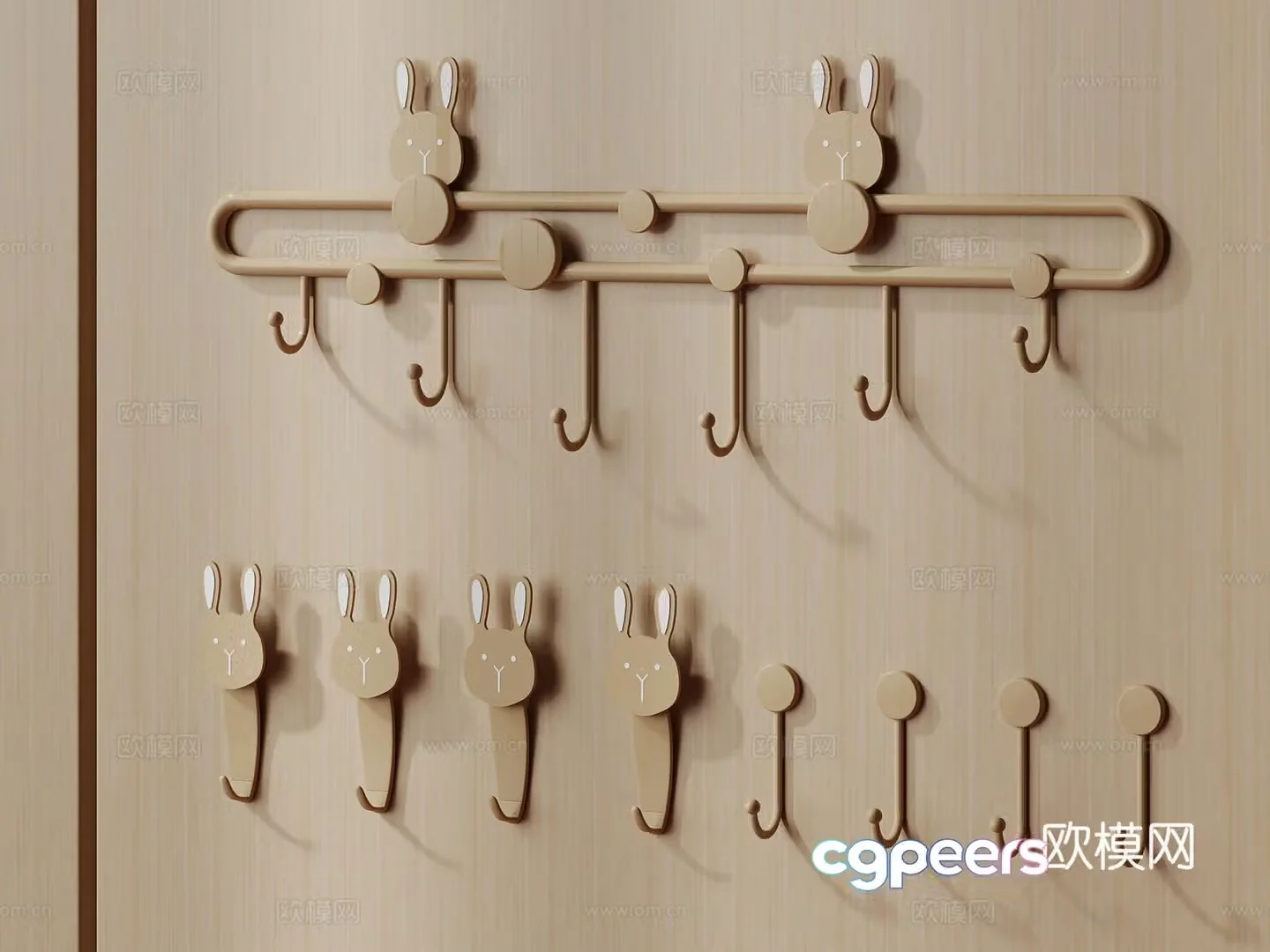 14 modern hooks children’s hooks 3d model
