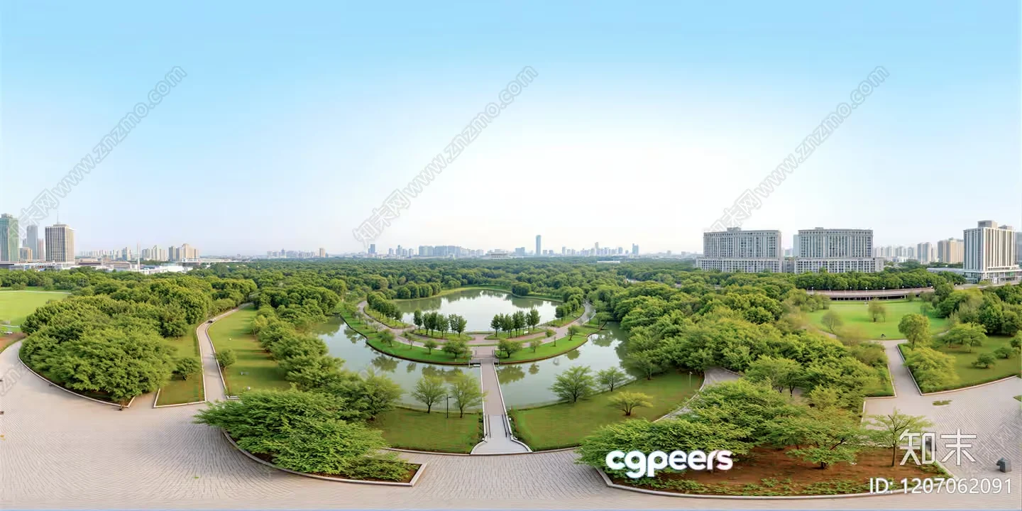 A City Park 3D Model – 3672 – VRAY Render