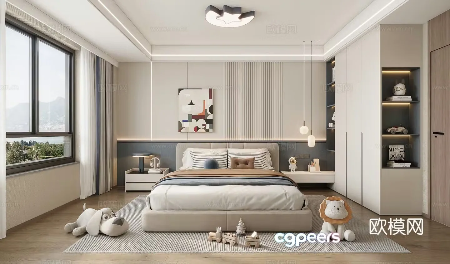 Modern children’s room boy’s room 3d model