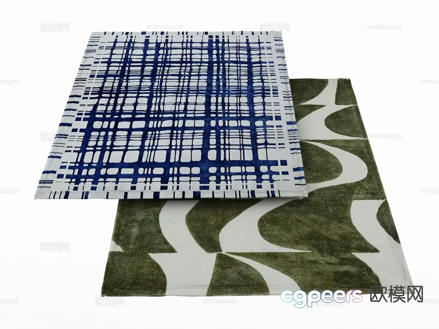 striped carpet square carpet 3d model