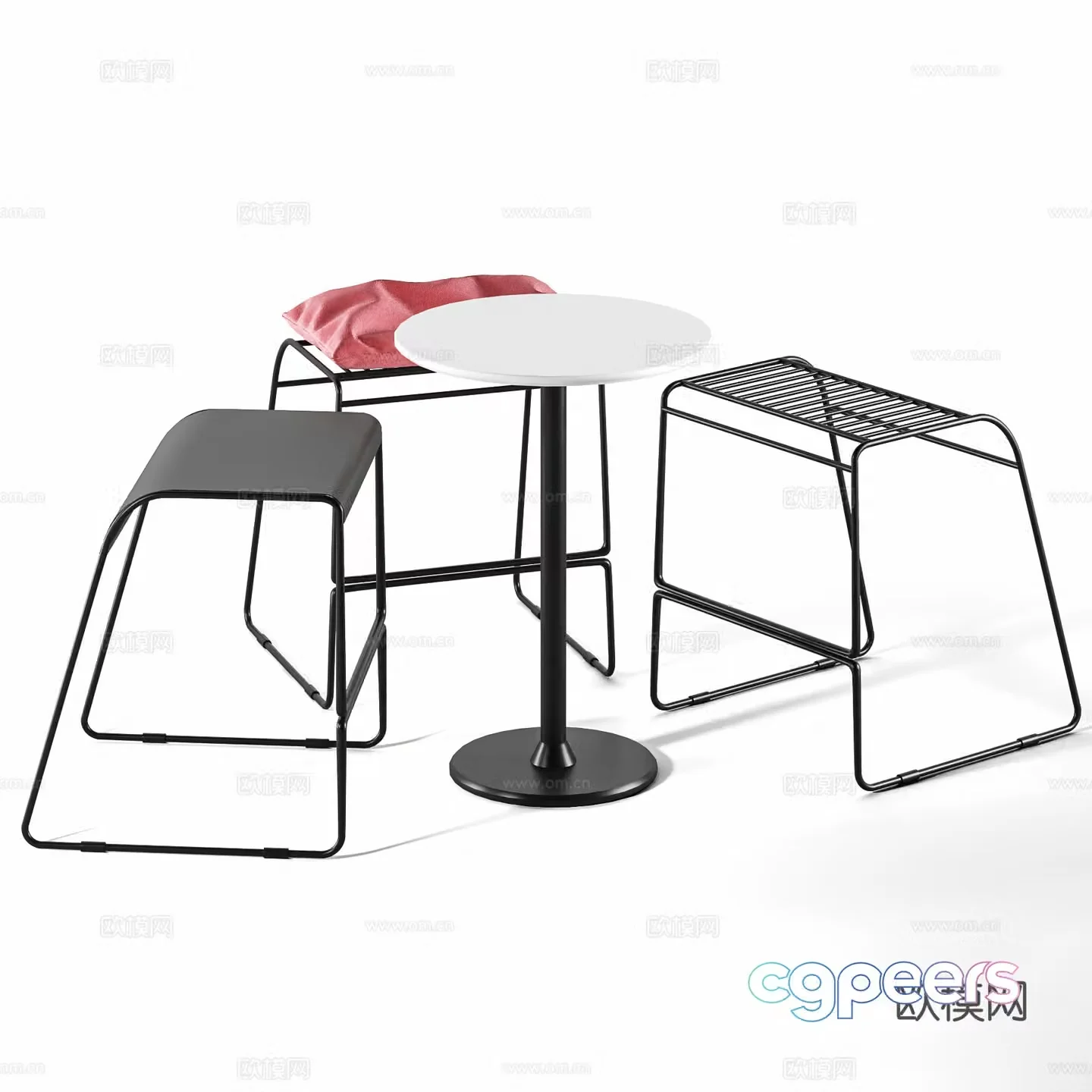 Modern casual table and chair negotiation table and chair 3D model