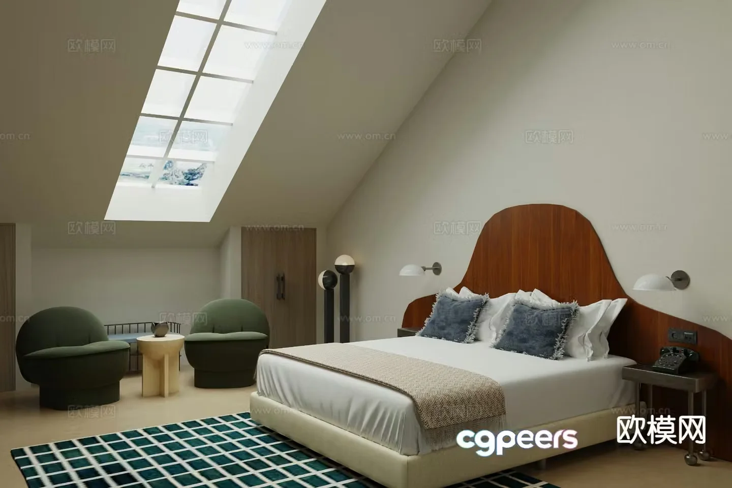 Modern bedroom master bedroom 3d model