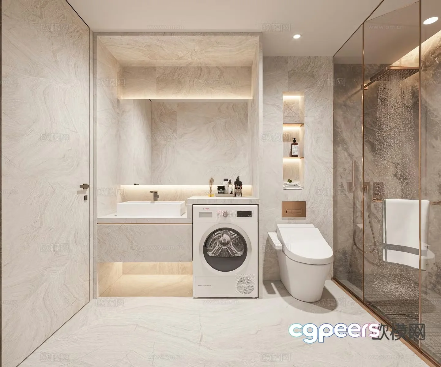 Modern bathroom bathroom toilet 3d model