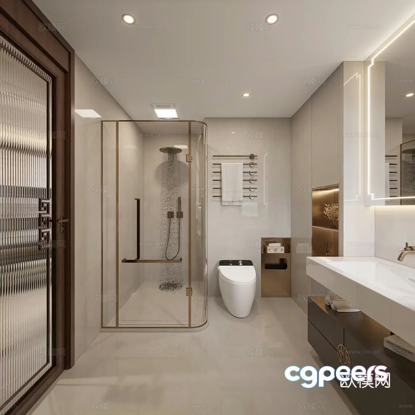 Modern bathroom bathroom shower room 3d model