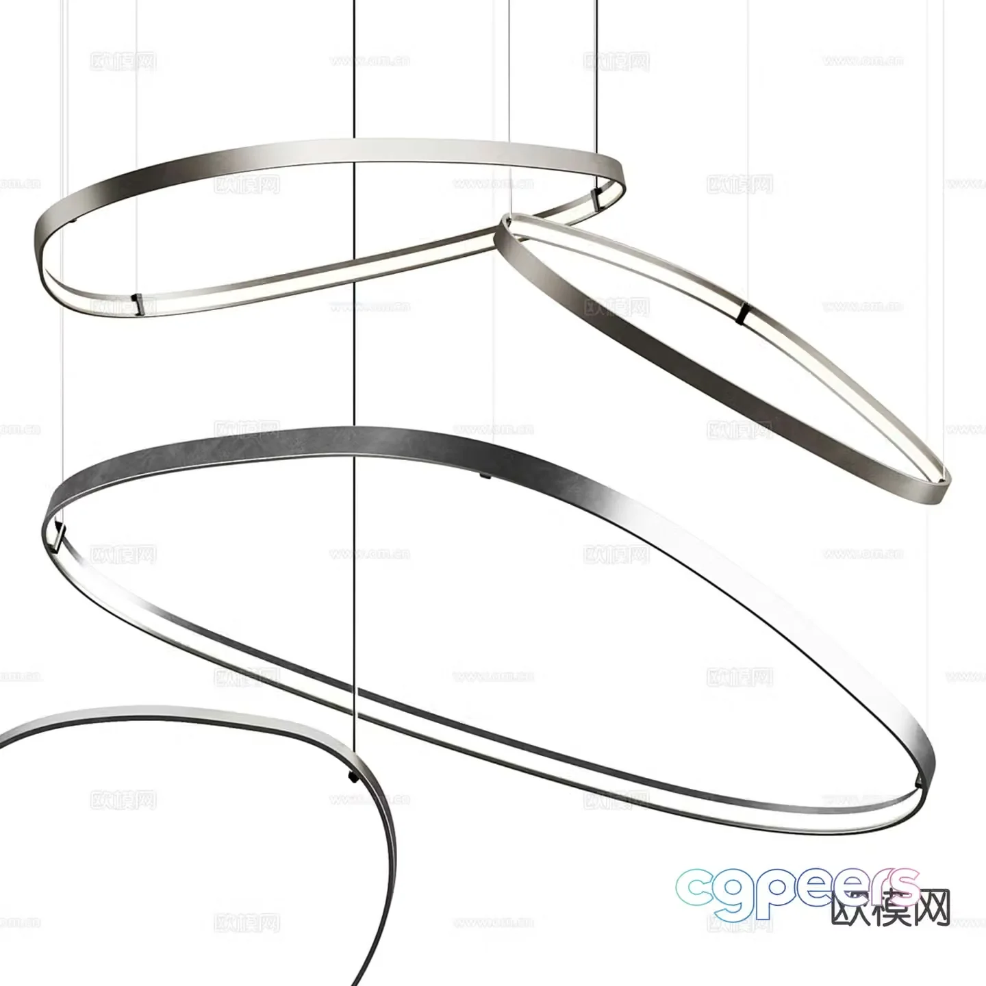Creative Chandelier Ring Chandelier 3d Model