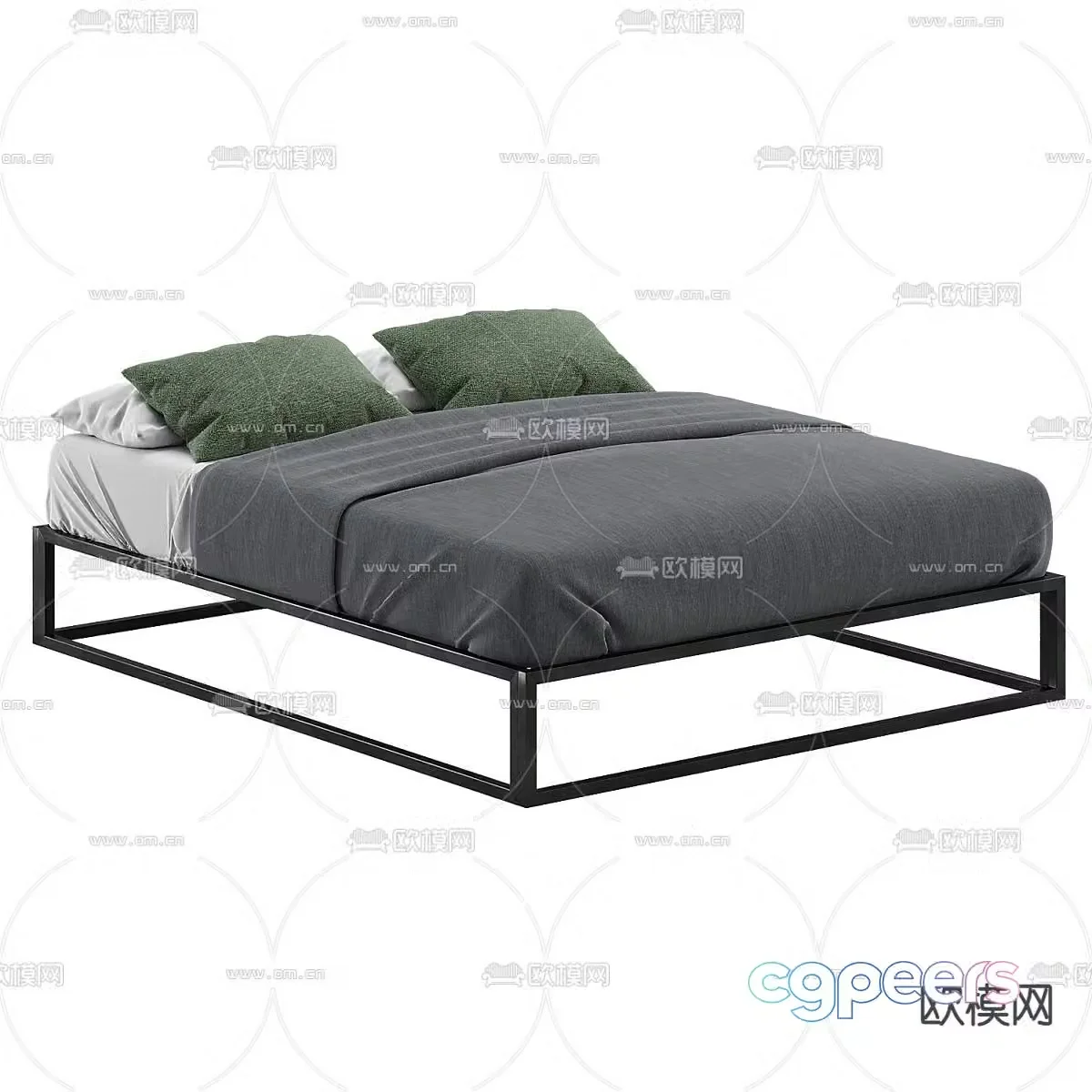 Modern double bed 3d model