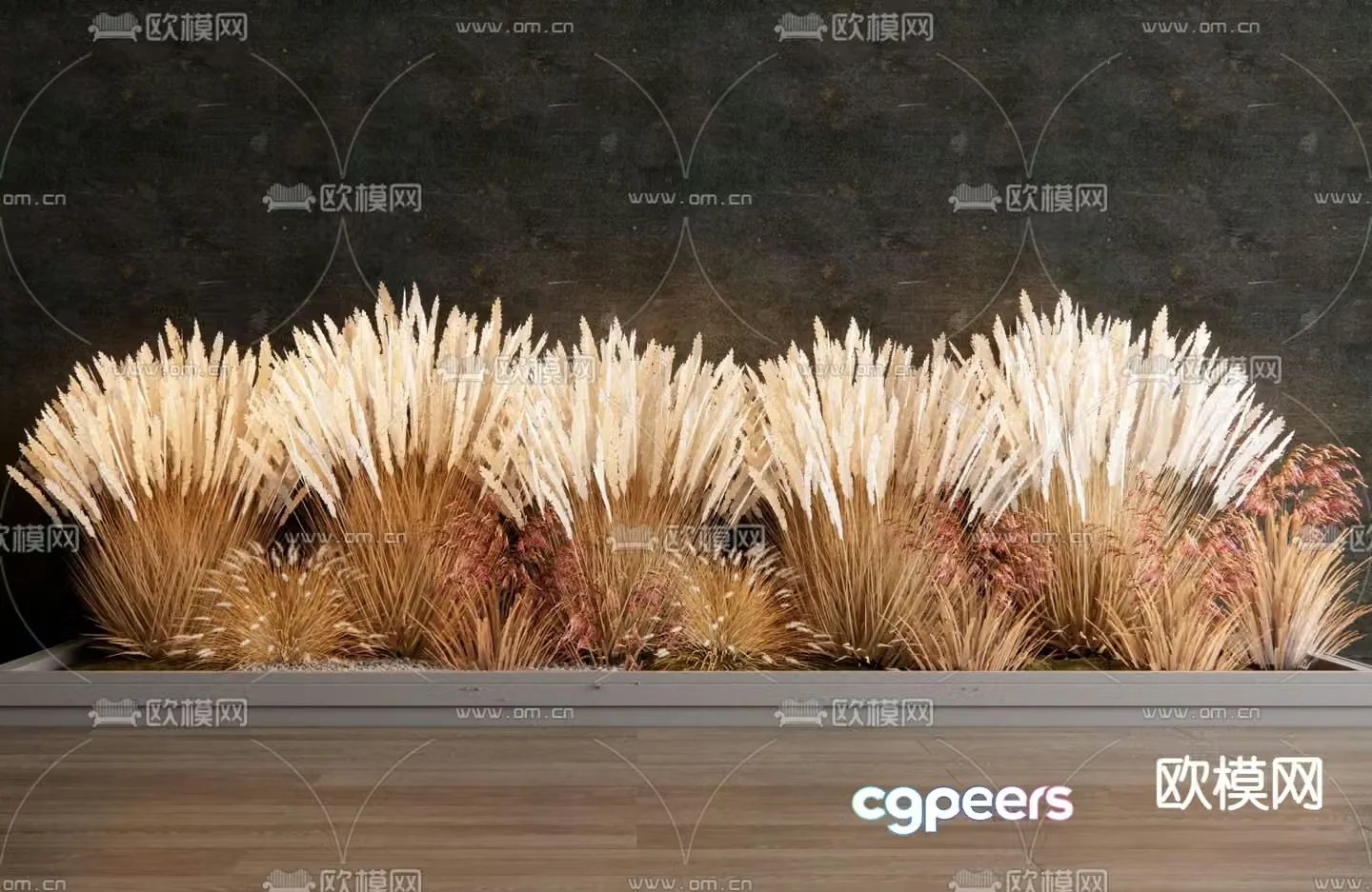 reed tree pond plant pile 3d model