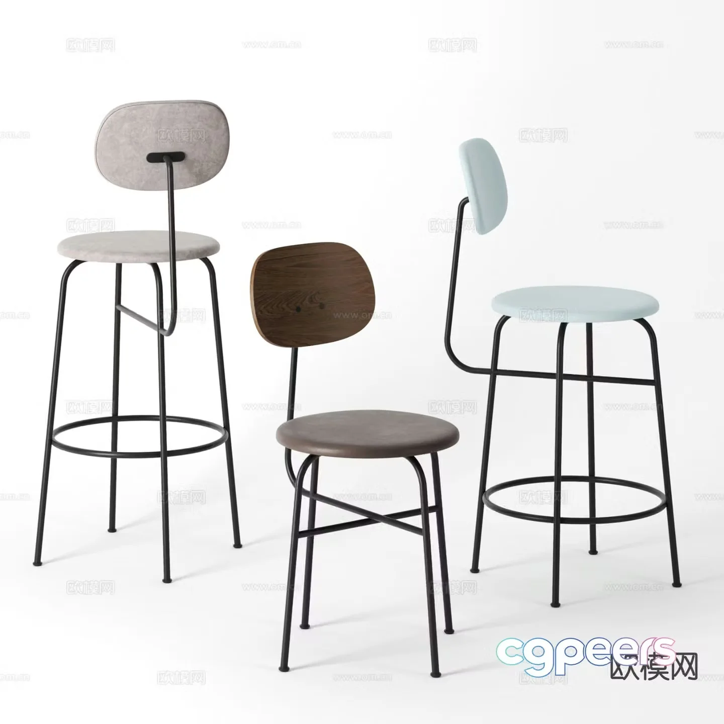 Modern bar stool bar stool high stool 3d model