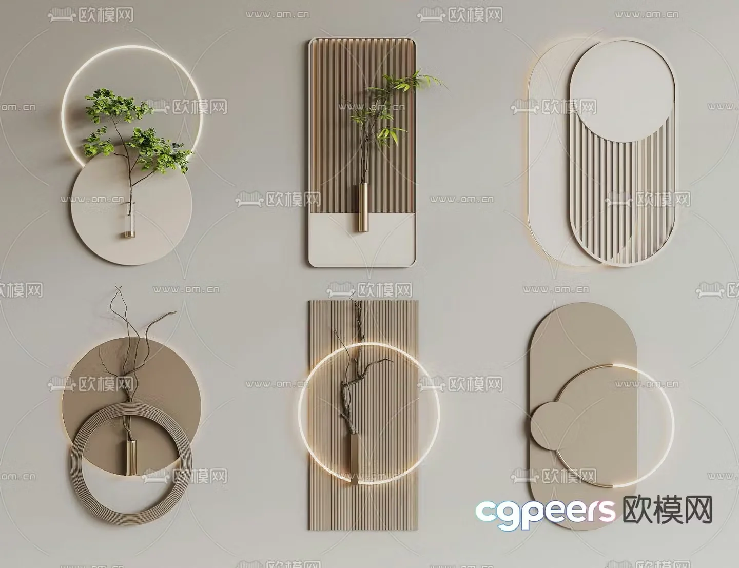 New Chinese style wall decoration pendant 3D model
