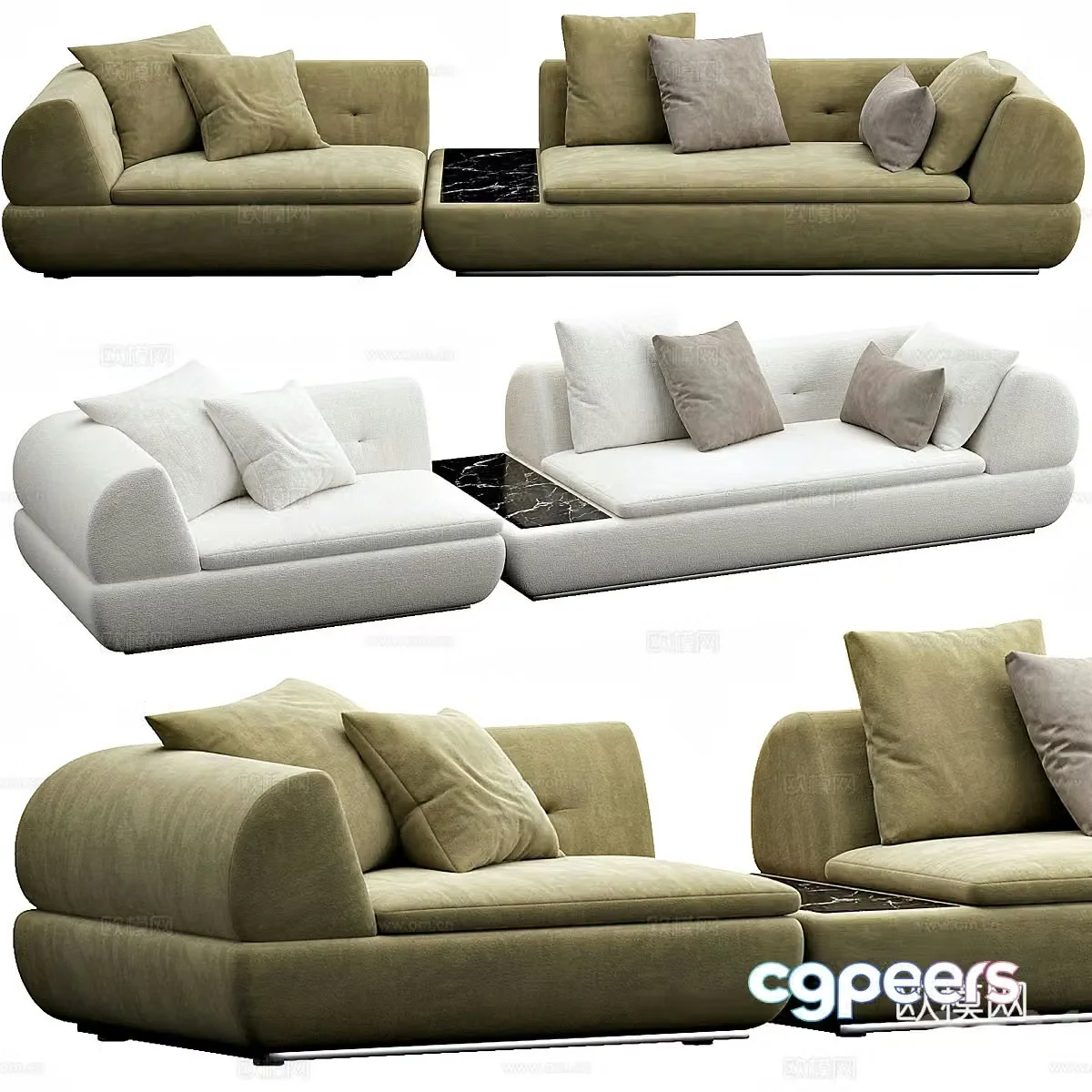Modern Italian light luxury Minotti casual sofa 3D model