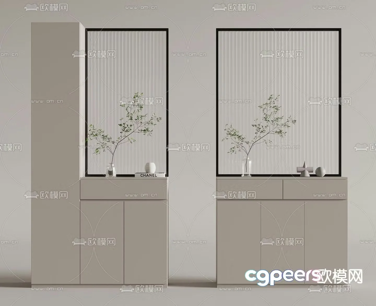 Modern shoe cabinet 3d model