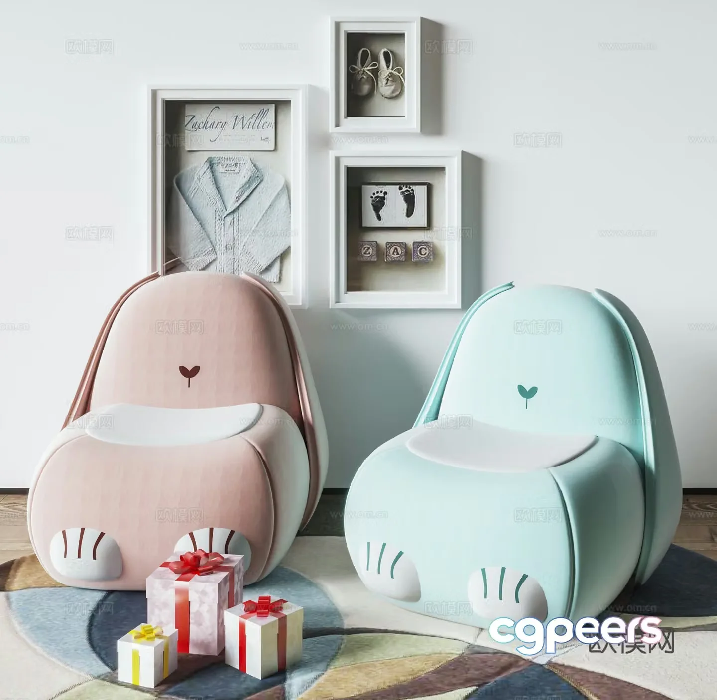 Modern children’s chair 3d model