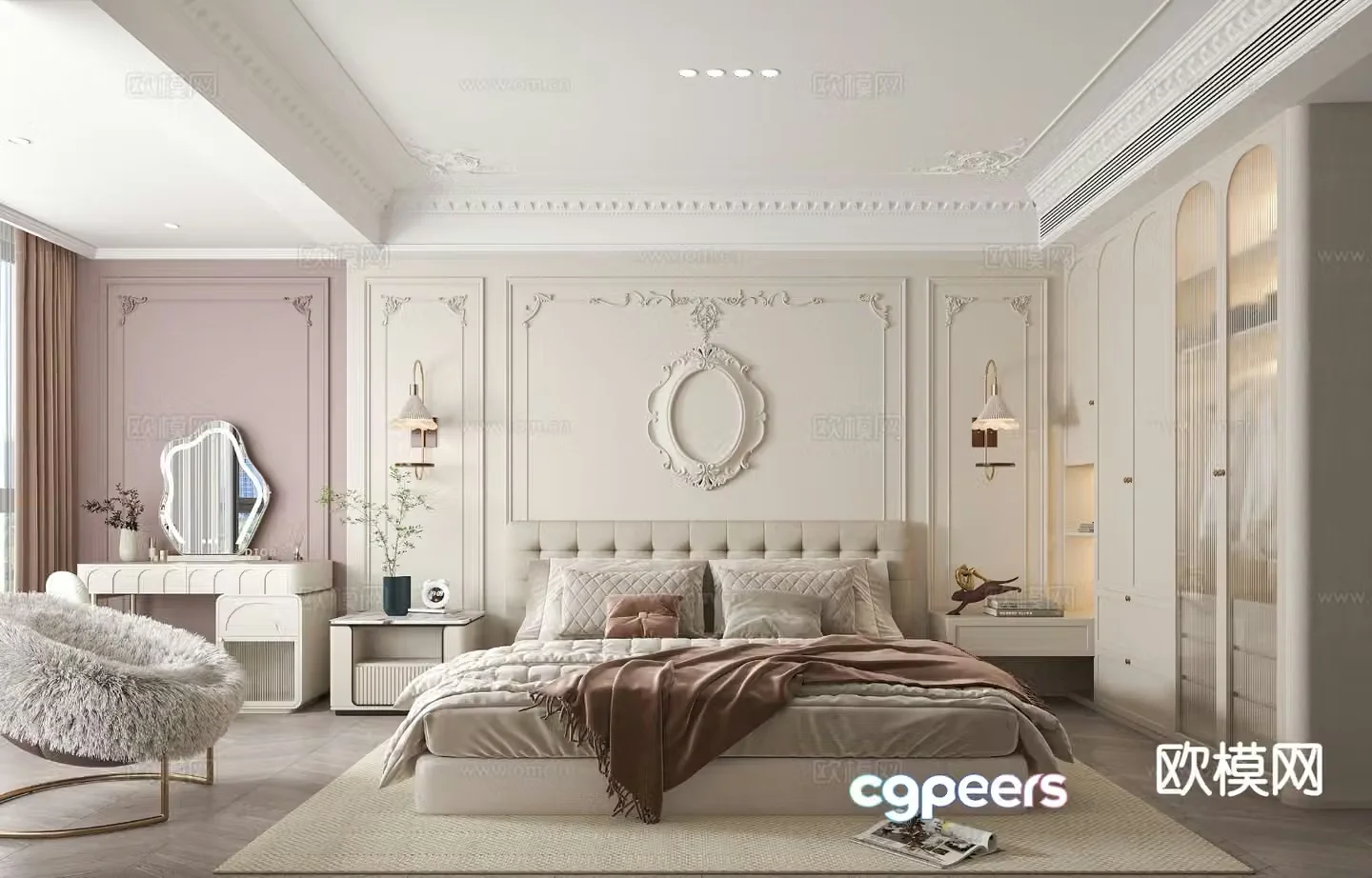 French bedroom master bedroom 3d model