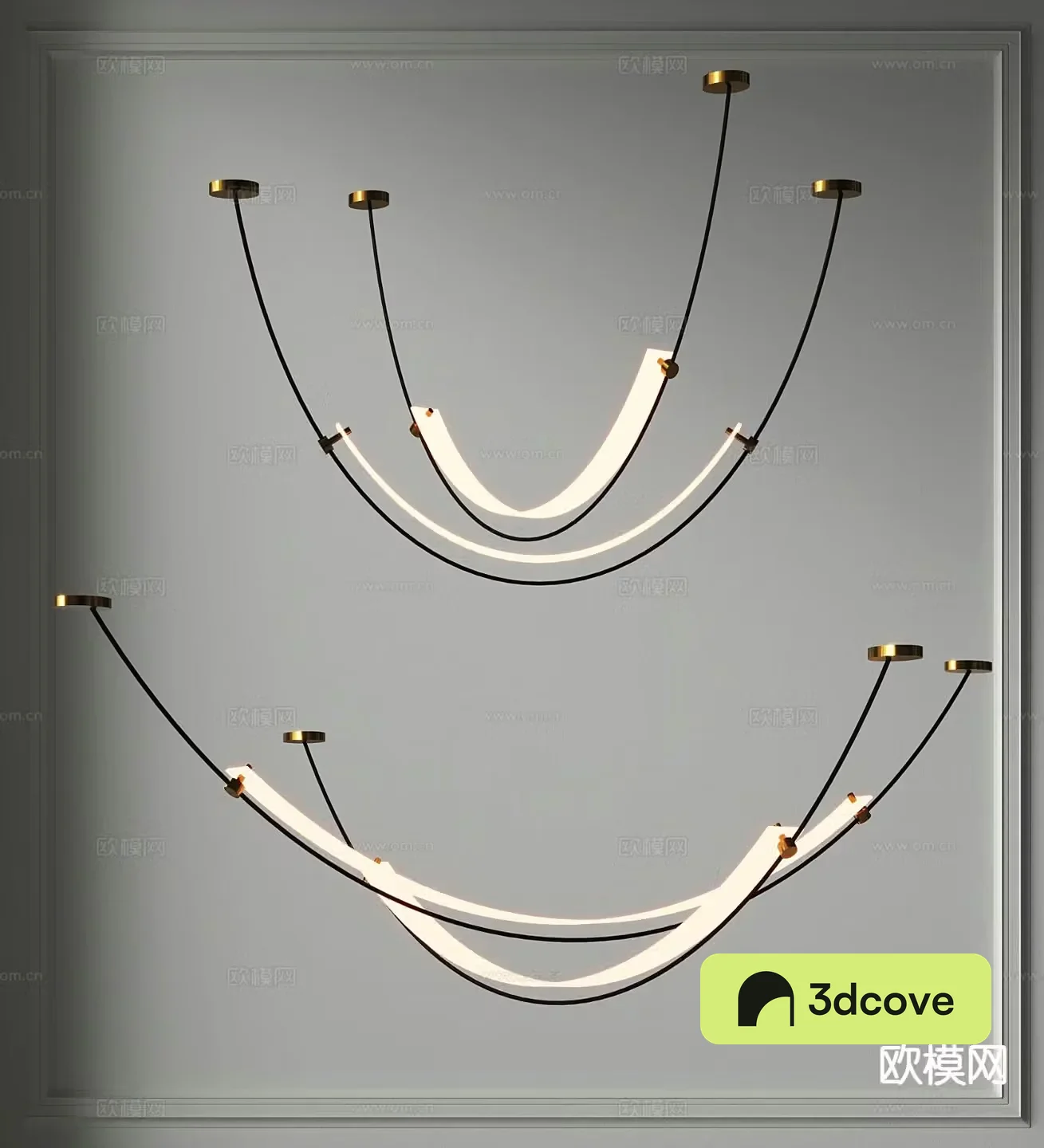 Light luxury metal chandelier curve chandelier linear chandelier