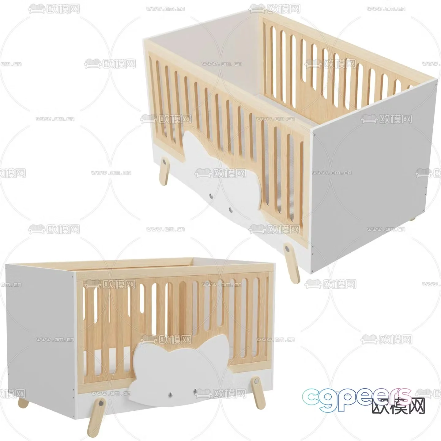 crib child bed 3d model