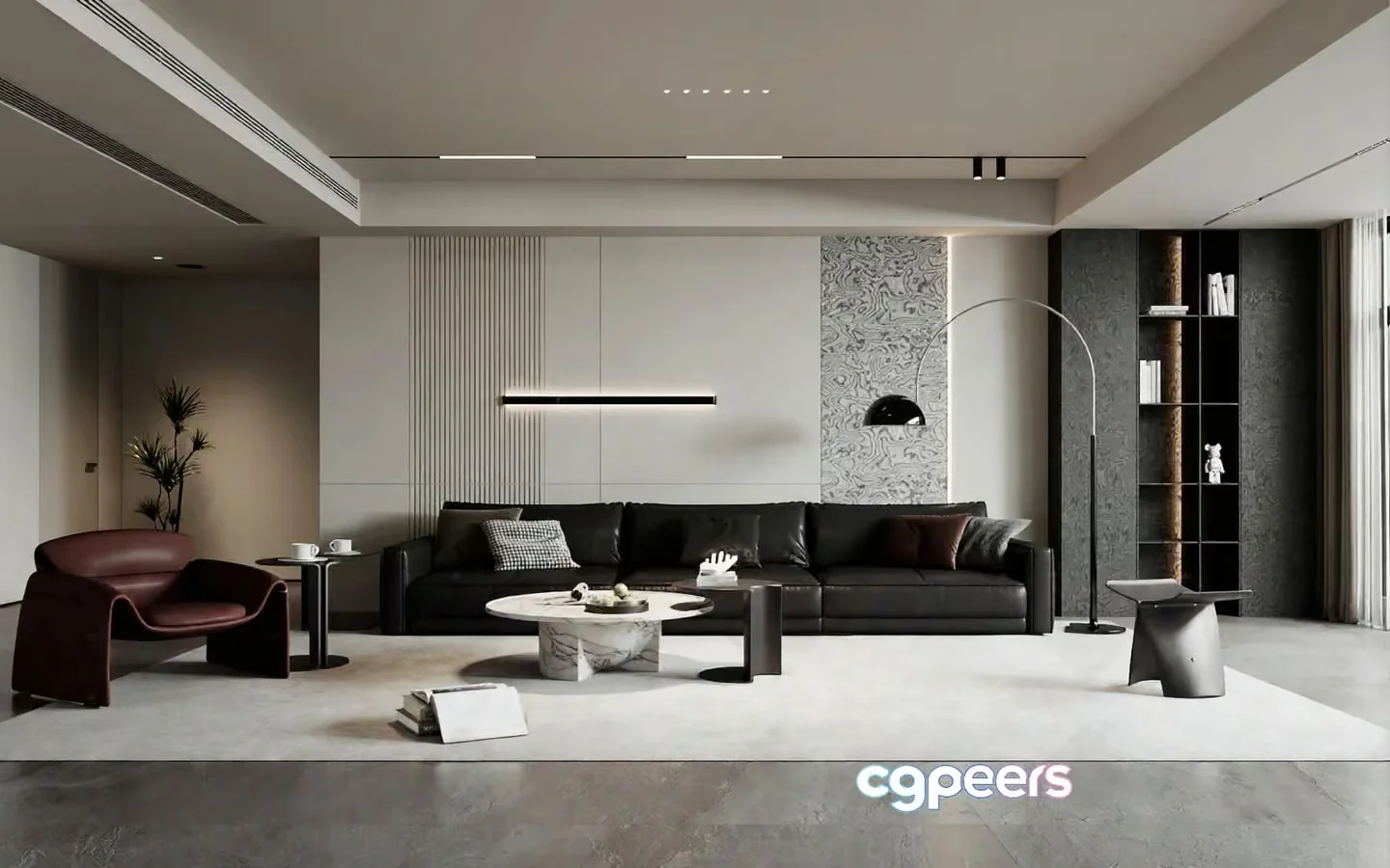Modern Living Room 3D Model – 3854 – VRAY Render