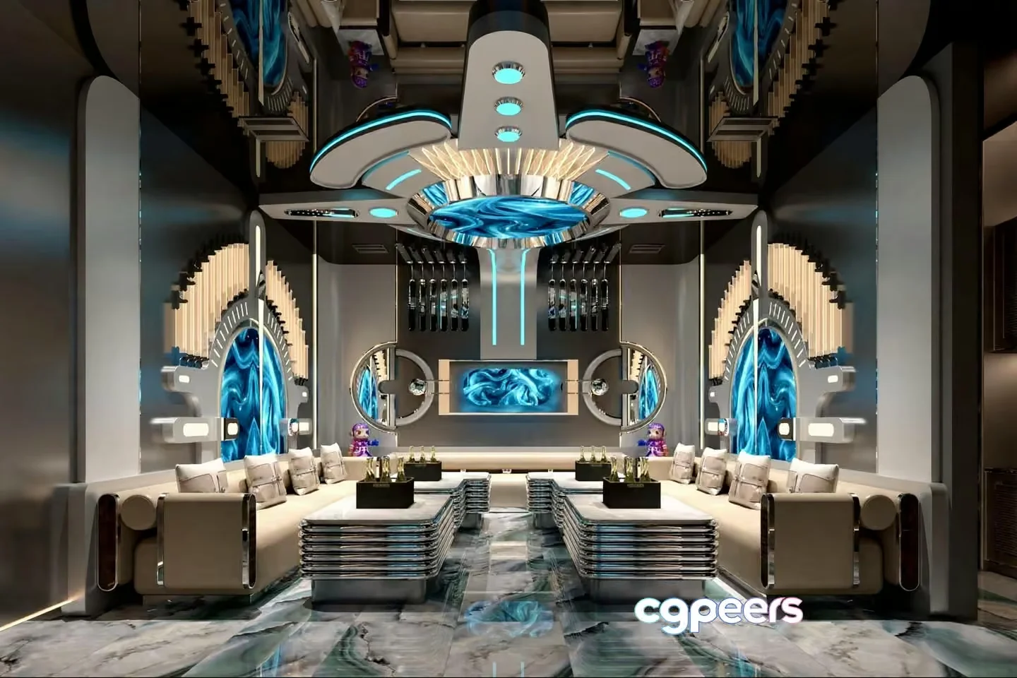 Modern Futuristic Room 3D Model – 2110 – VRAY Render