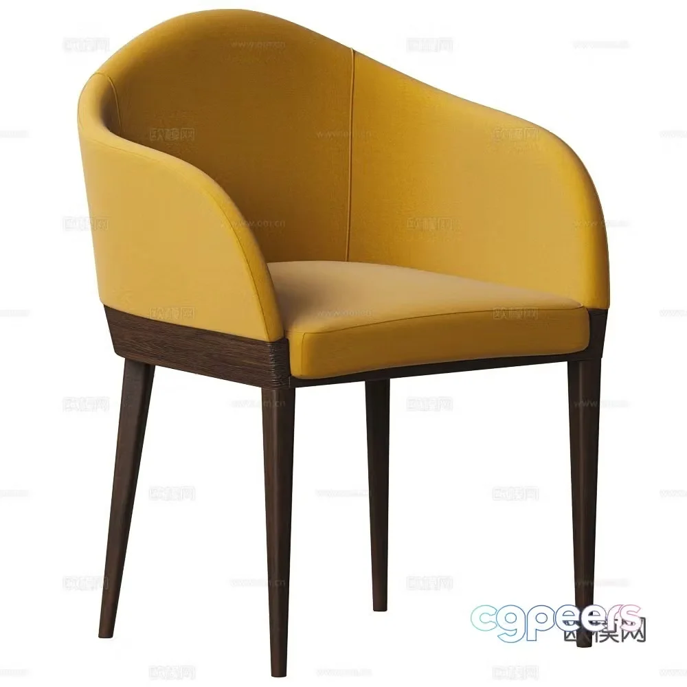 Alma modern simple fabric single chair dining chair armchair 3d model