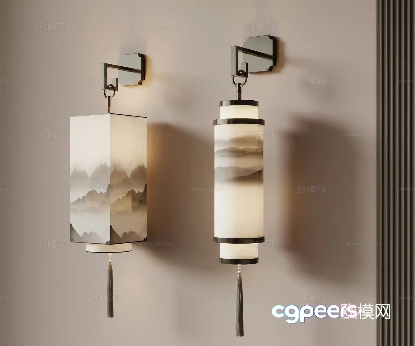 New Chinese wall lamp Chinese wall lamp 3D model