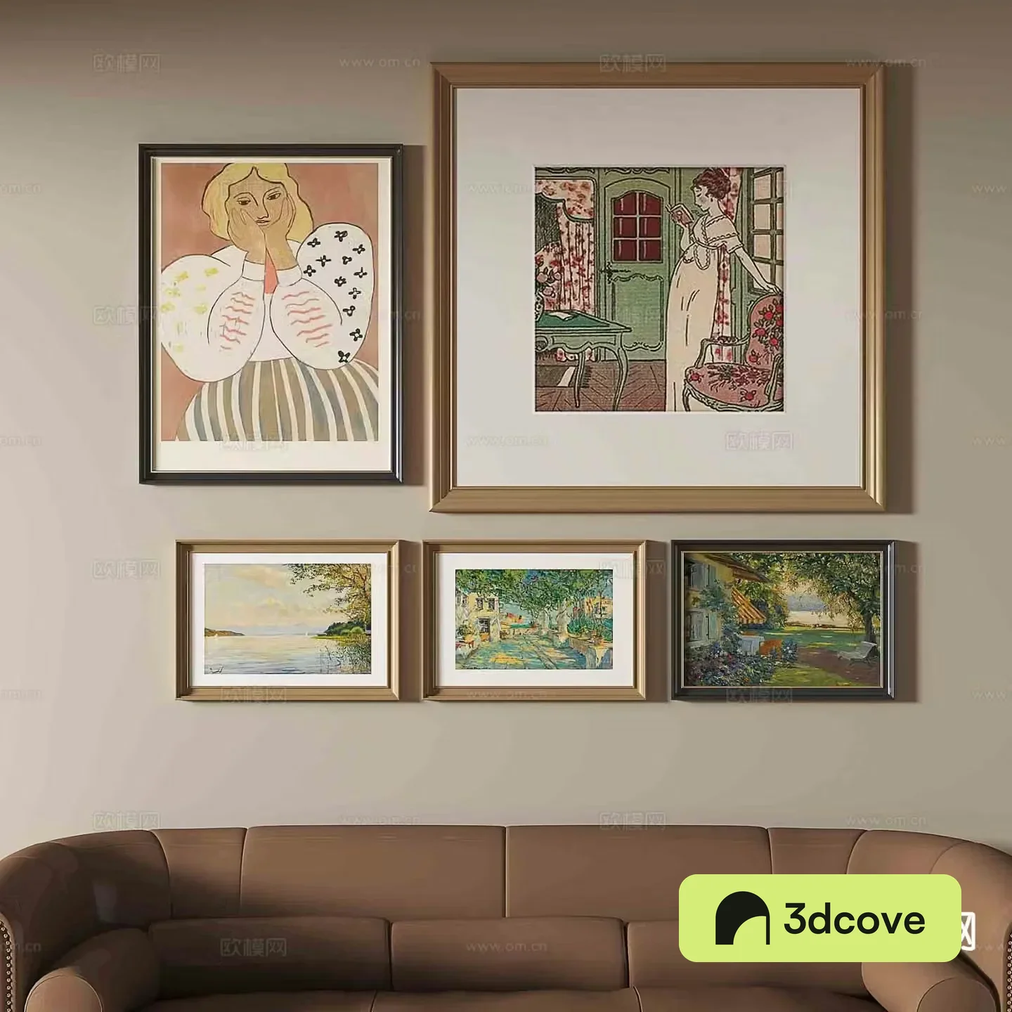 French retro painting oil painting figure painting decorative painting