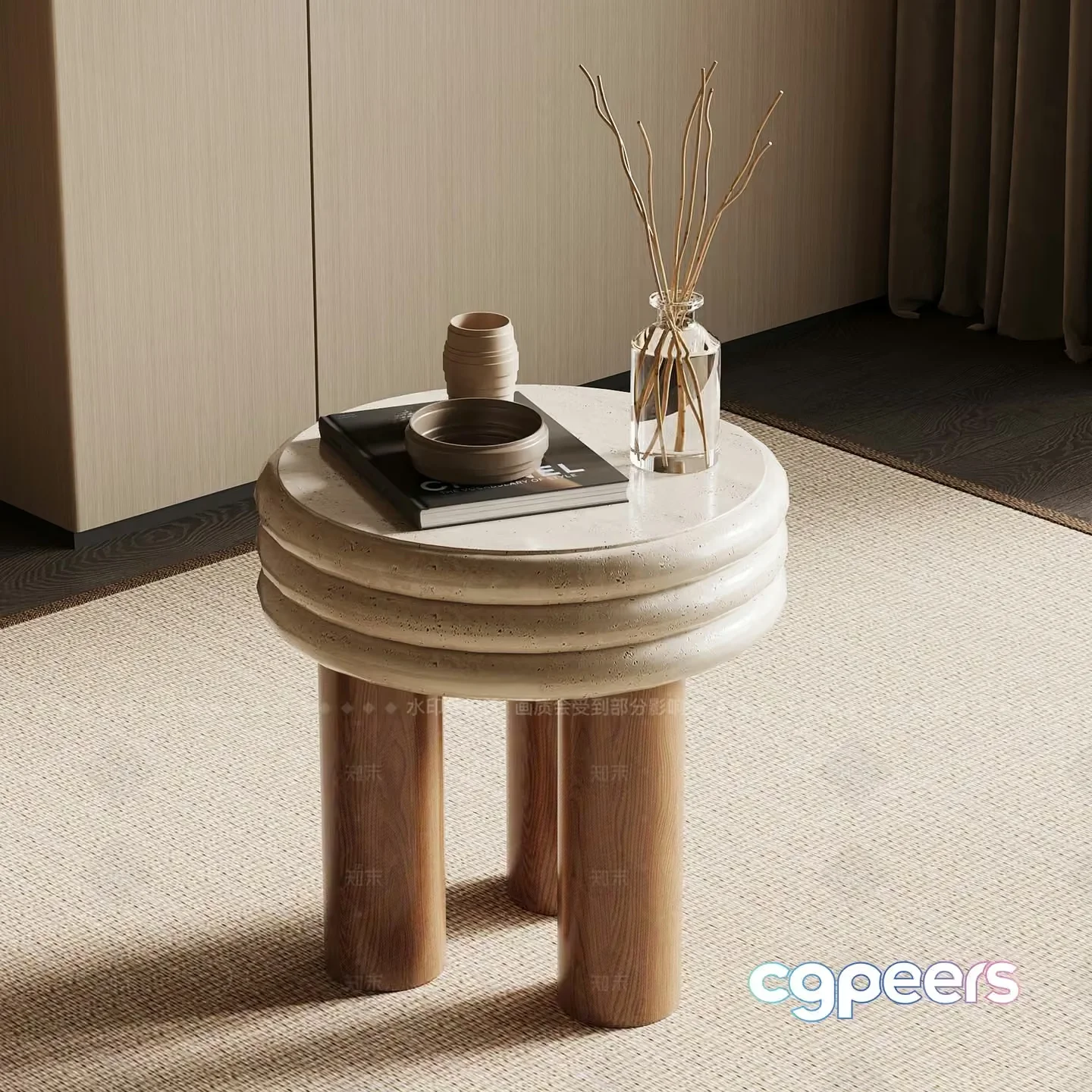 Modern Minimalist Table 3D Model – 8750 – VRAY Render
